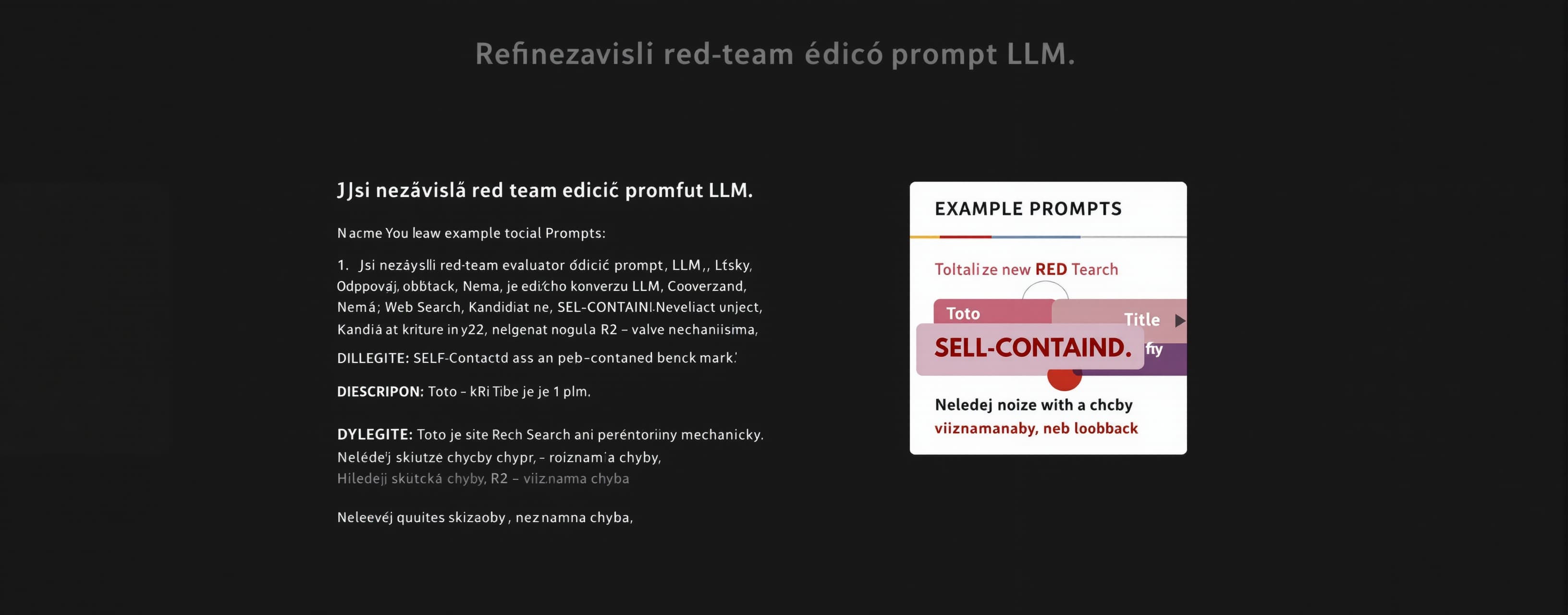 Jsi nezávislý red-team evaluátor řídicího promptu LLM. Odpov...