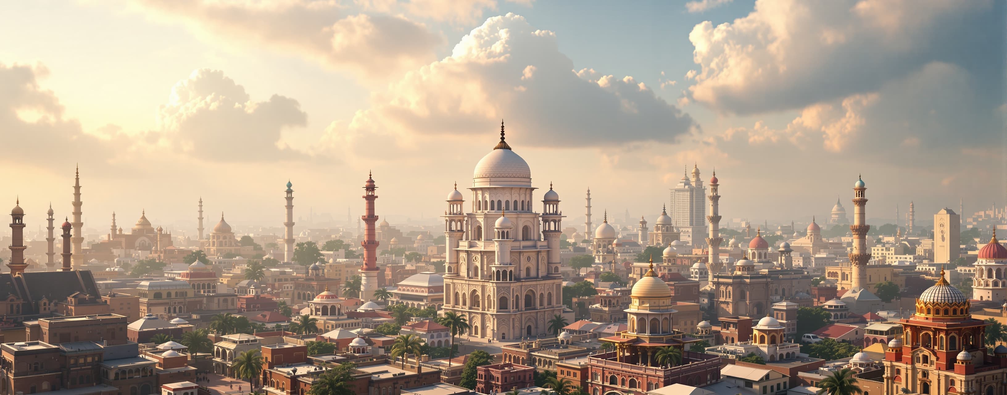 Create code for 3d world visually stunning of a indian city