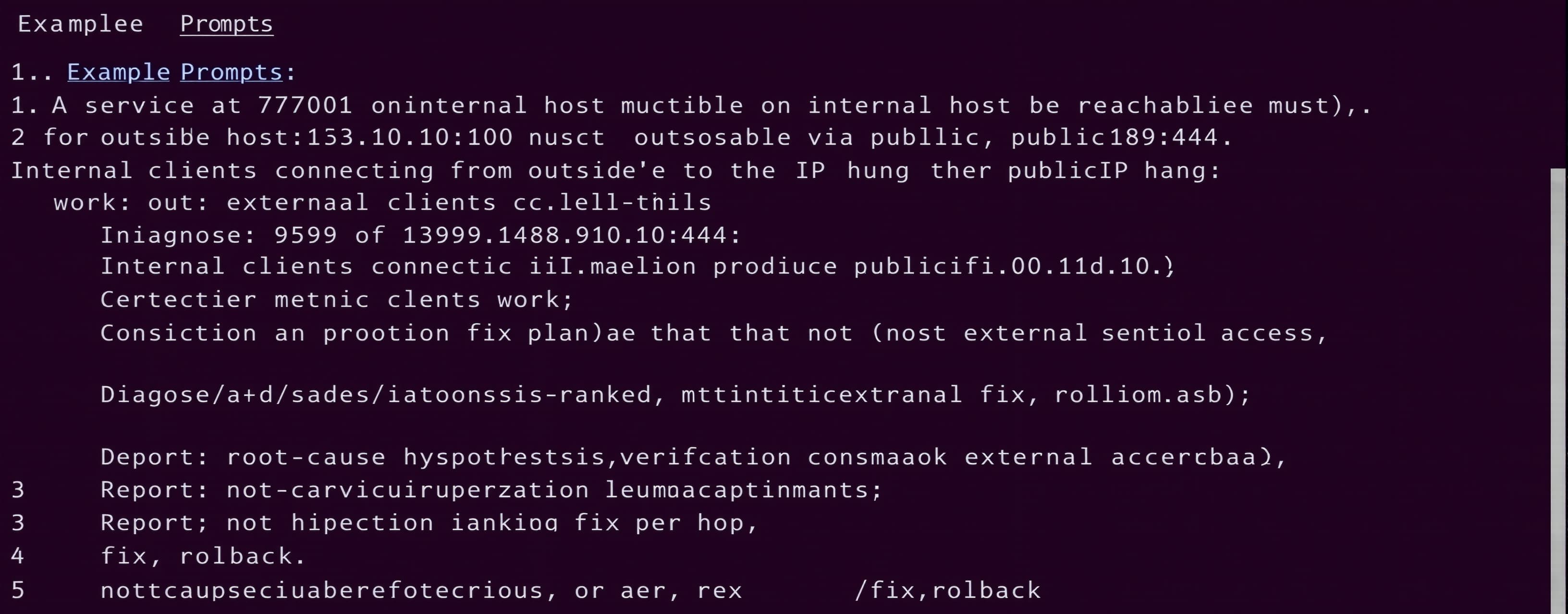 A service at 7701 on internal host 10.10.10.100 must be reac...