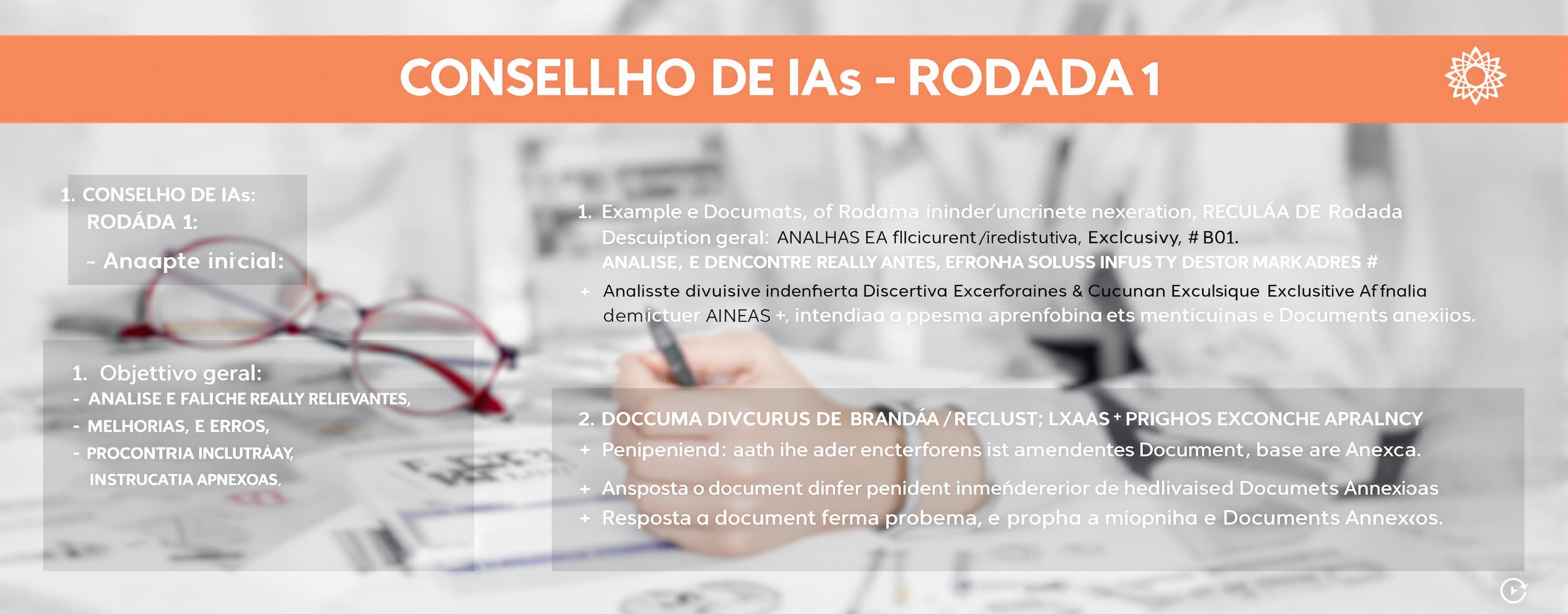 CONSELHO DE IAs — RODADA 1: Rodada 1 — Análise inicial
Objet...