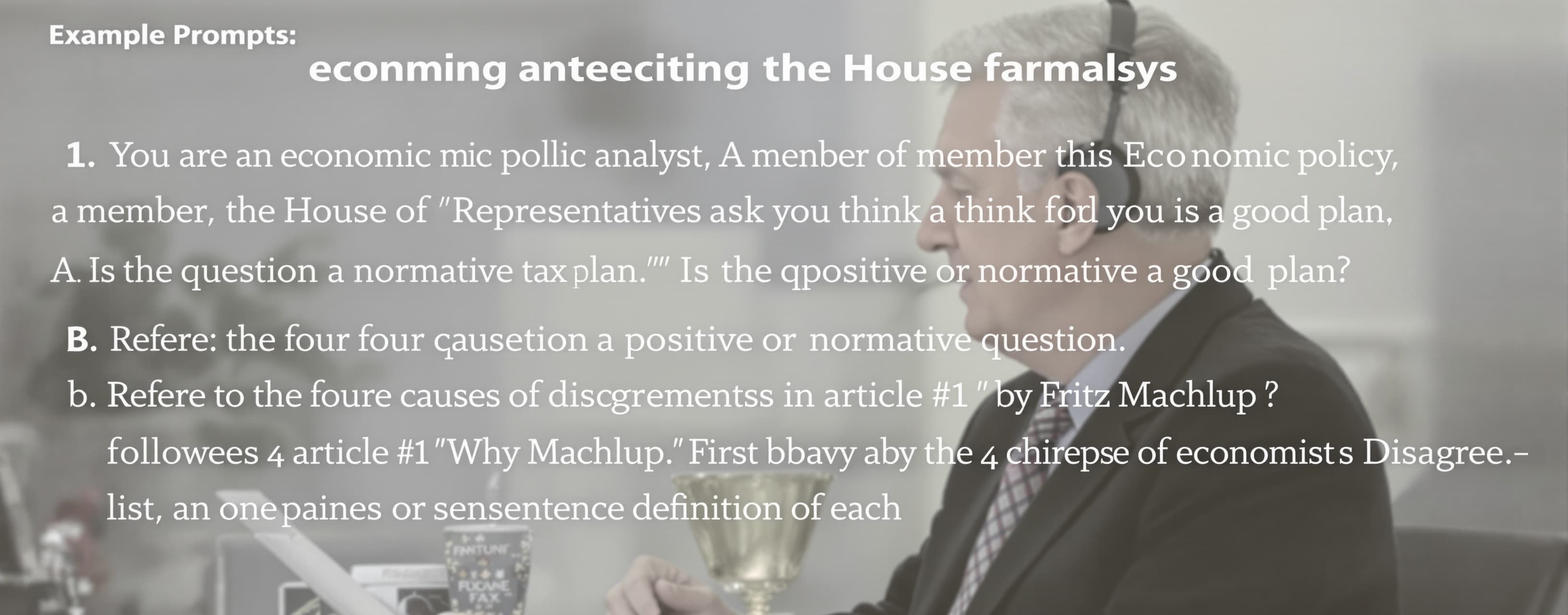 You are an economic policy analyst. A member of the House of...