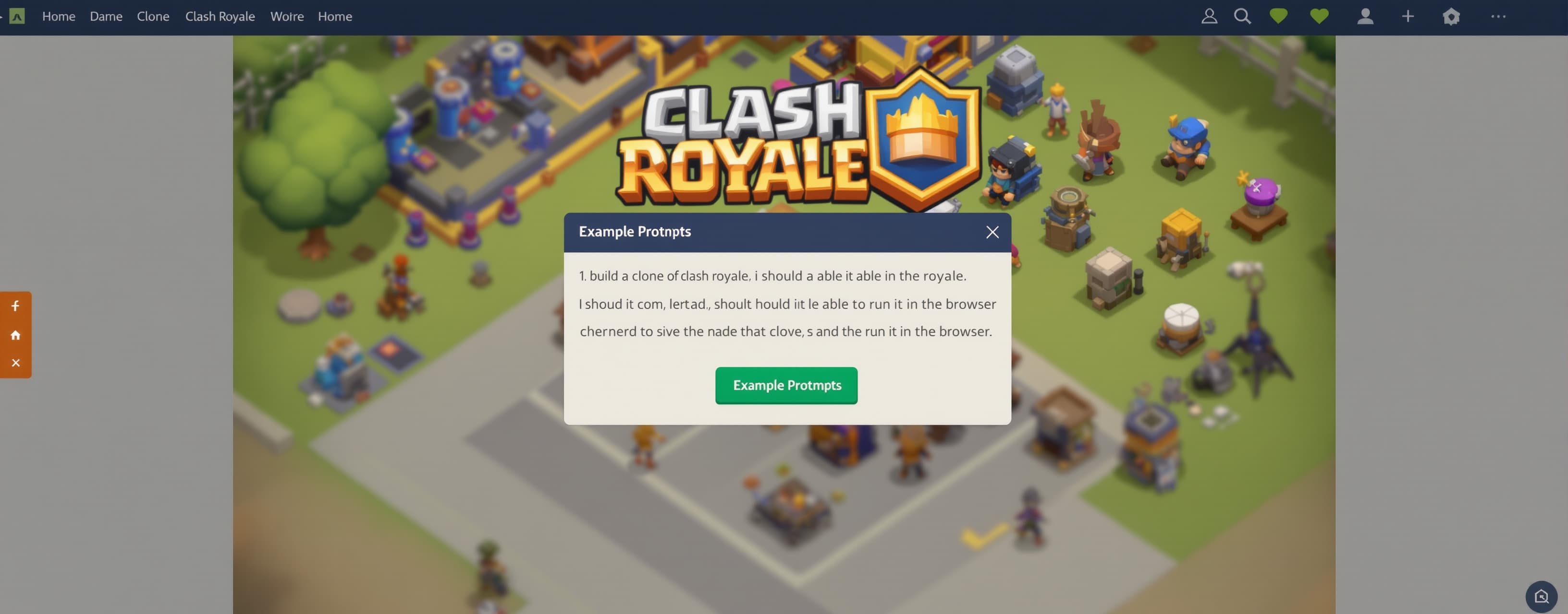build a clone of clash royale. i should be able to run it in...