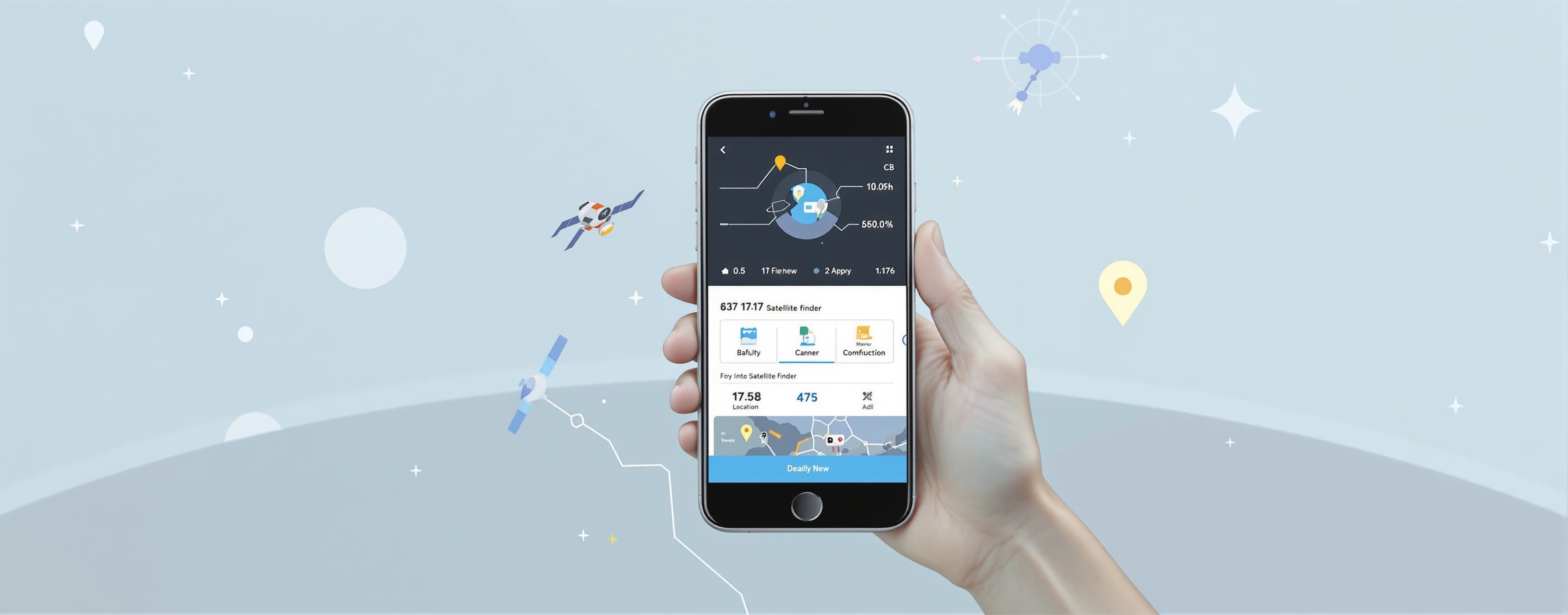 Make a satellite finder real life tracking and other feature...