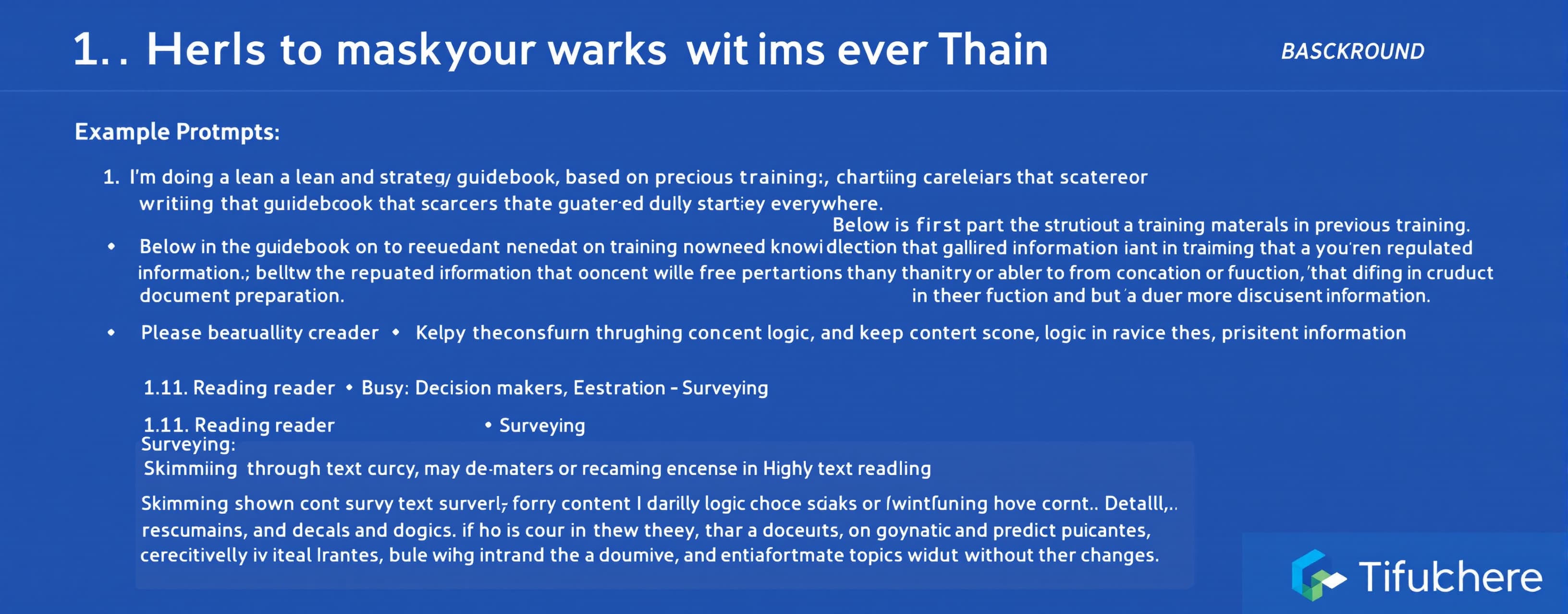 I'm doing a lean and strategic writing guidebook based on pr...