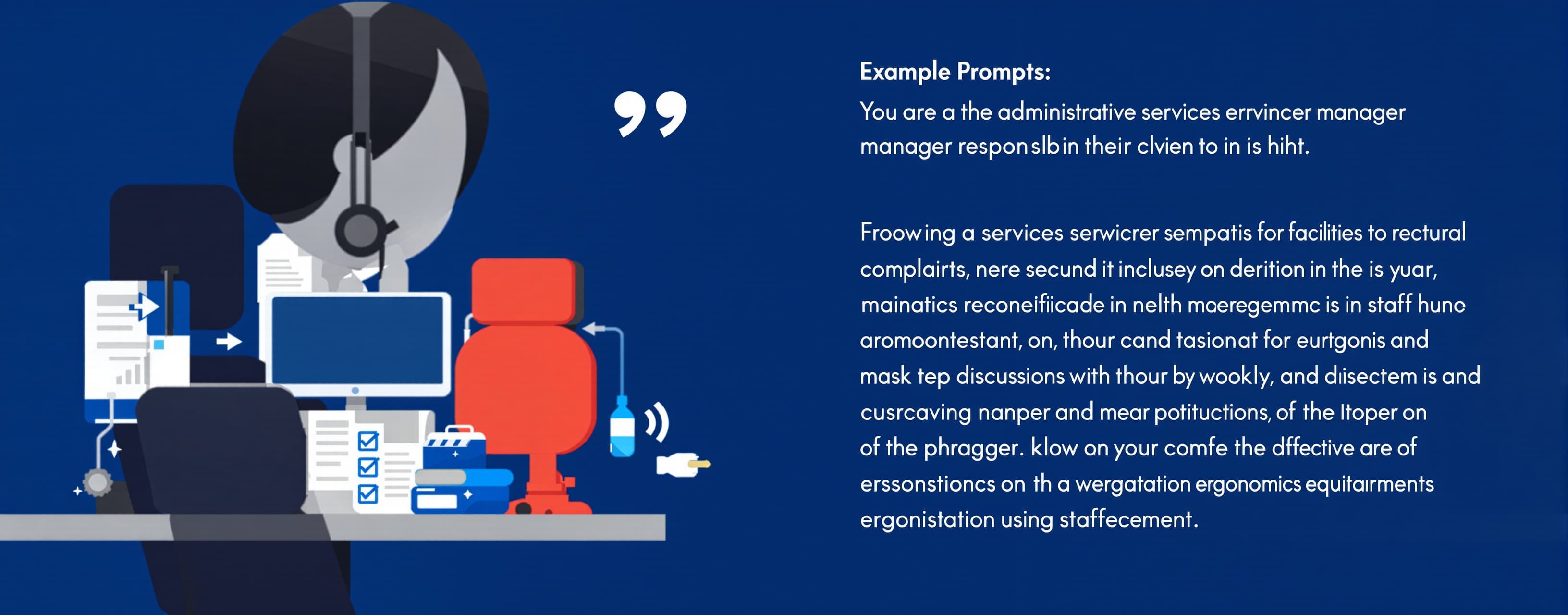 You are the administrative services manager responsible for ...