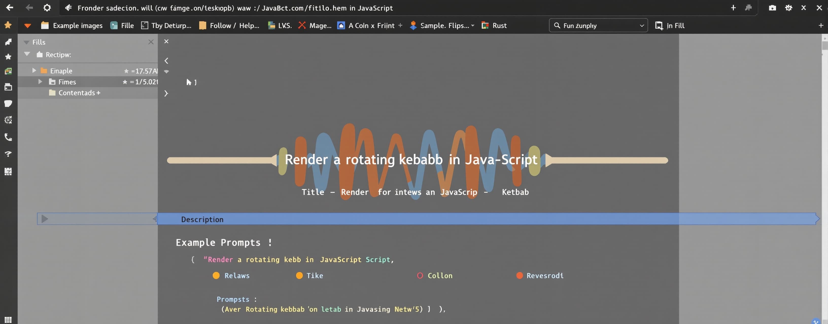 Render a rotating kebab in JavaScript.