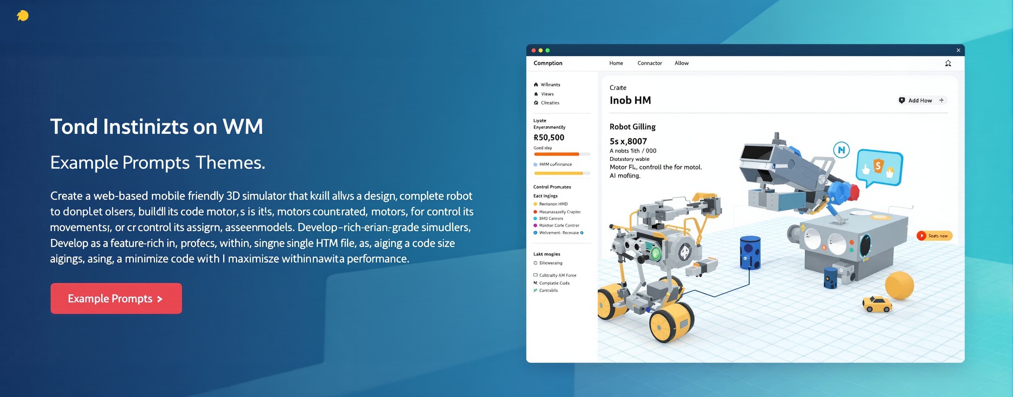 Create a web-based mobile friendly 3D simulator that allows ...