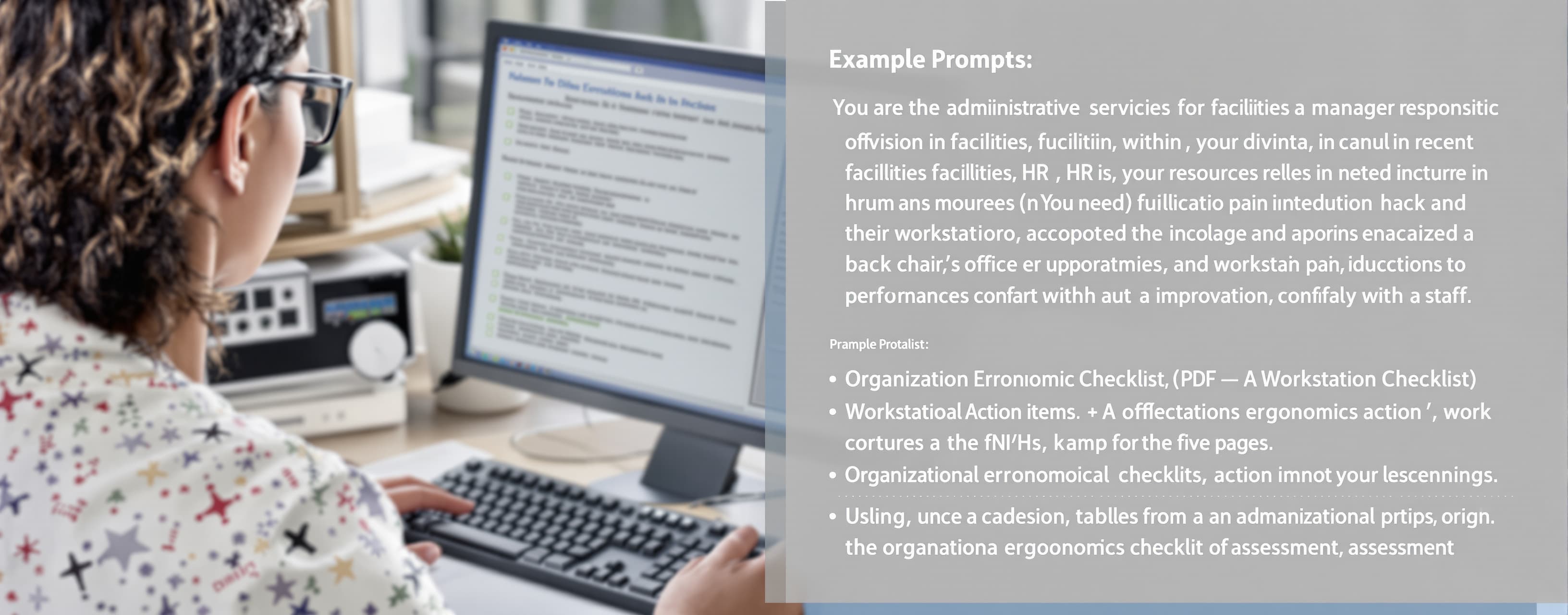 You are the administrative services manager responsible for ...