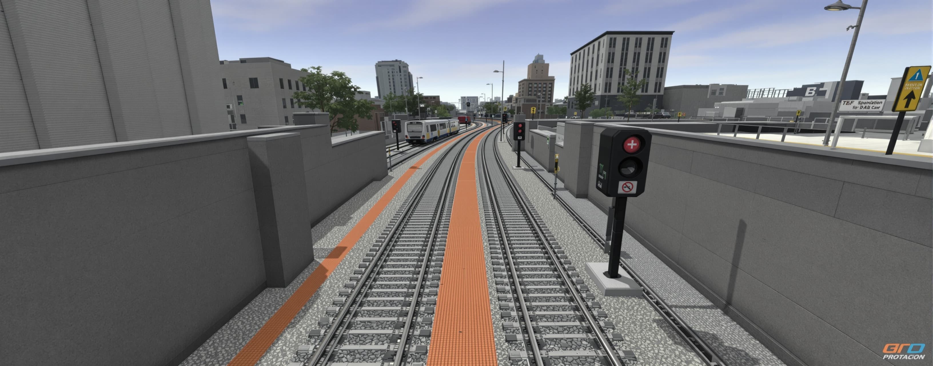 Add detailed 3d tracks and 3rd rail and add sharp turn befor...