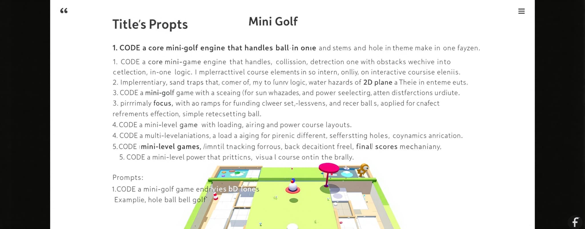 Mini Golf | MicroEval | Artificial Analysis