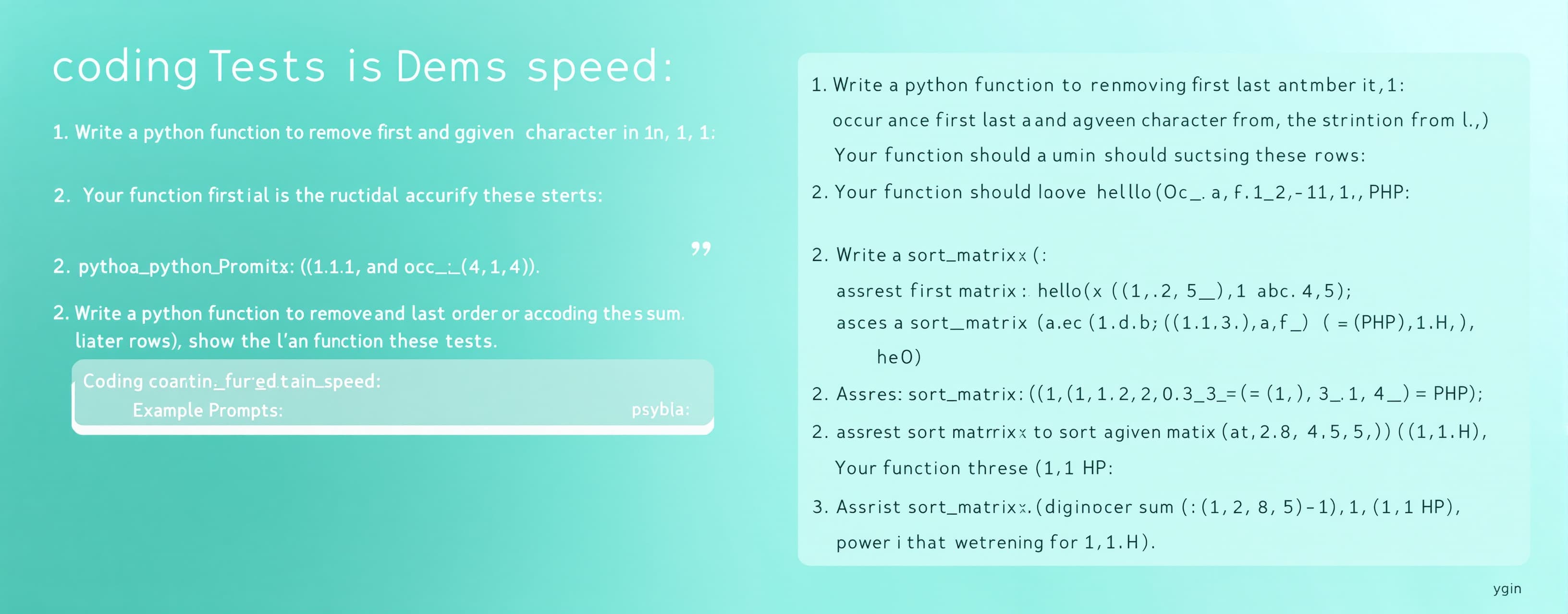 coding Tests speed