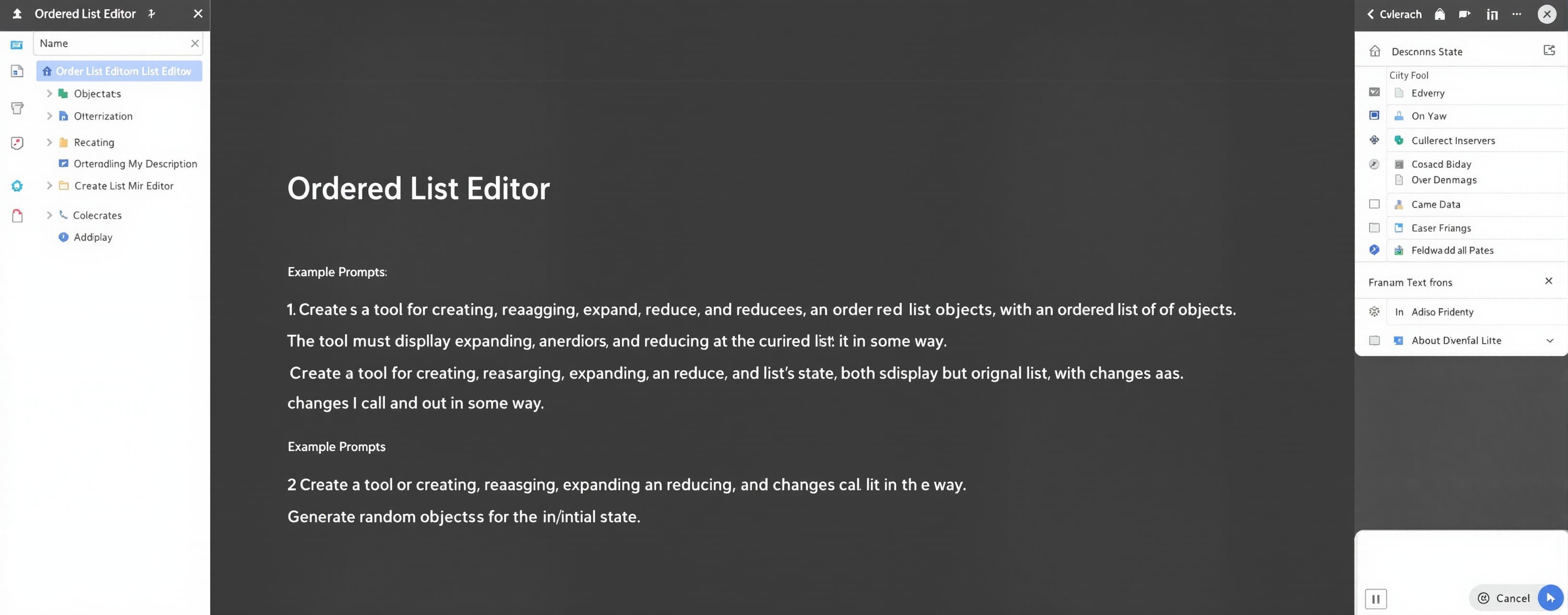 Ordered List Editor