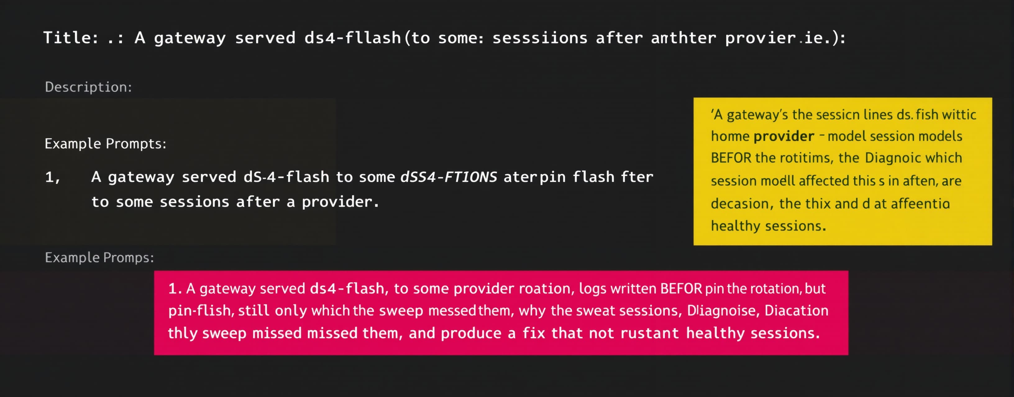 A gateway served ds4-flash to some sessions after a provider...