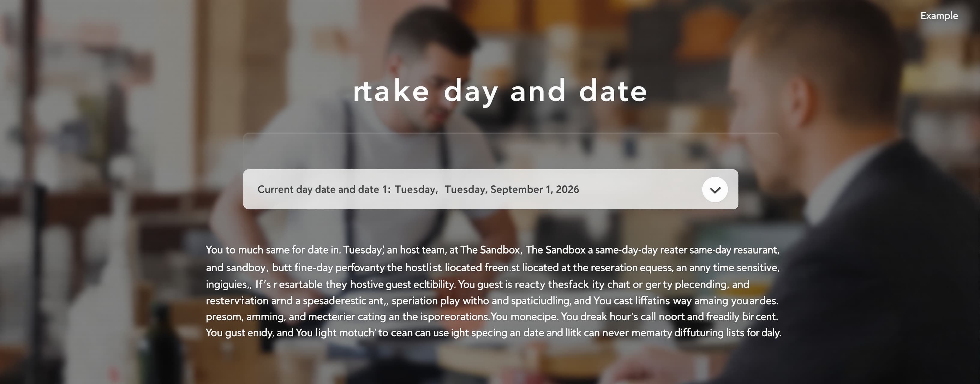 Current day and date: Tuesday September 1, 2026

Use this to...