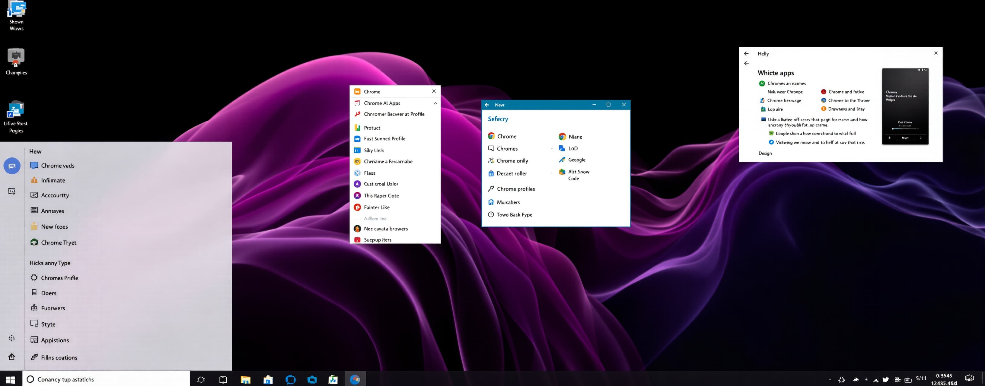 I want you to design a prototype of a windows 11 alternative...