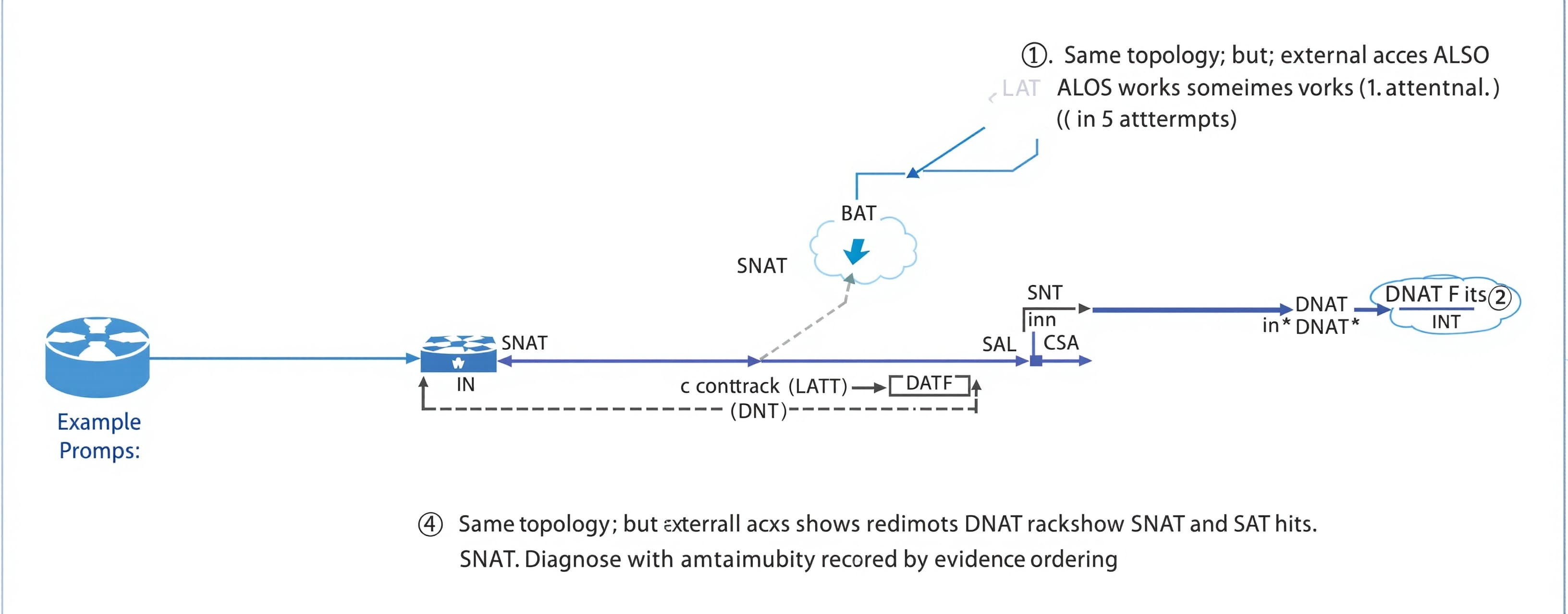 Same topology, but: external access ALSO works sometimes fro...