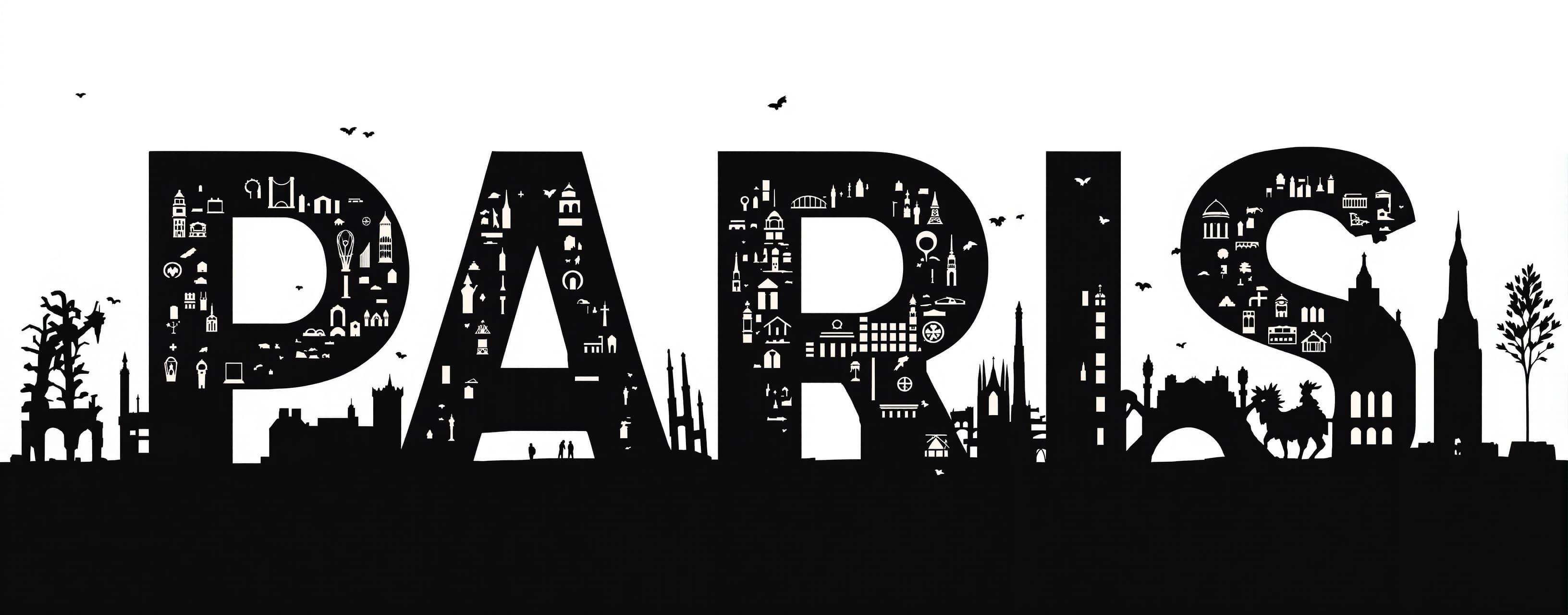Paris Monuments forming the word PARIS
