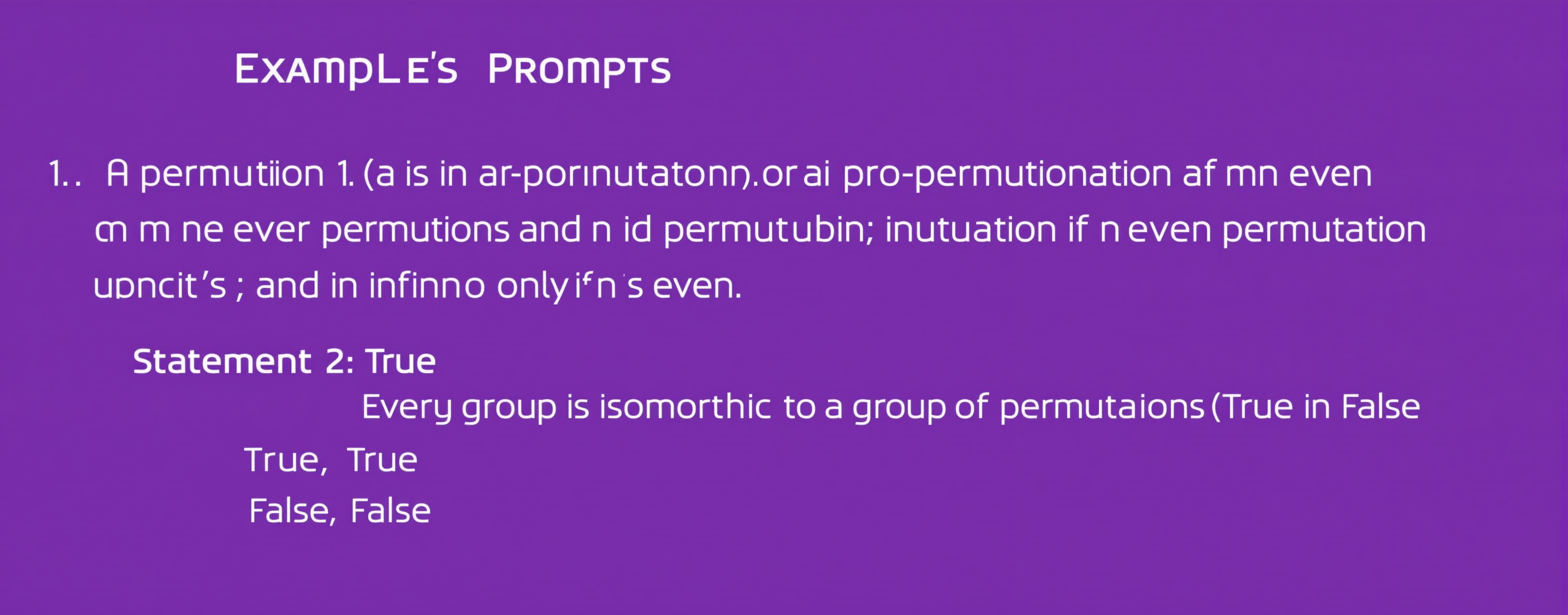 Statement 1 | A permutation that is a product of m even perm...
