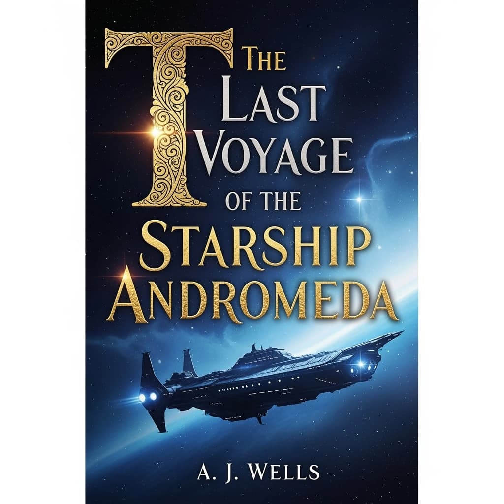 Illustrate a book cover with gold foil drop caps.