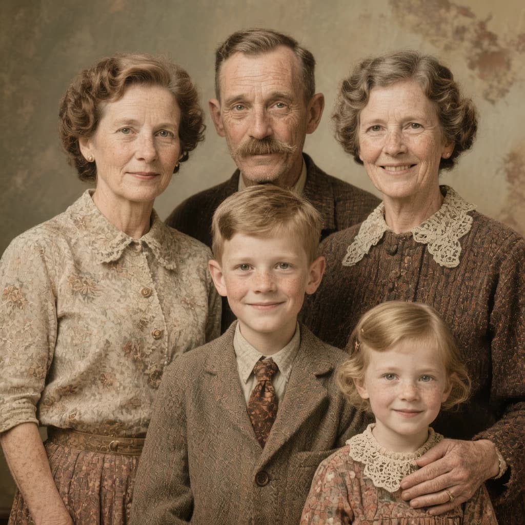 Everybody holds still and nobody smiles for the family portrait. It's 1928 in Kansas