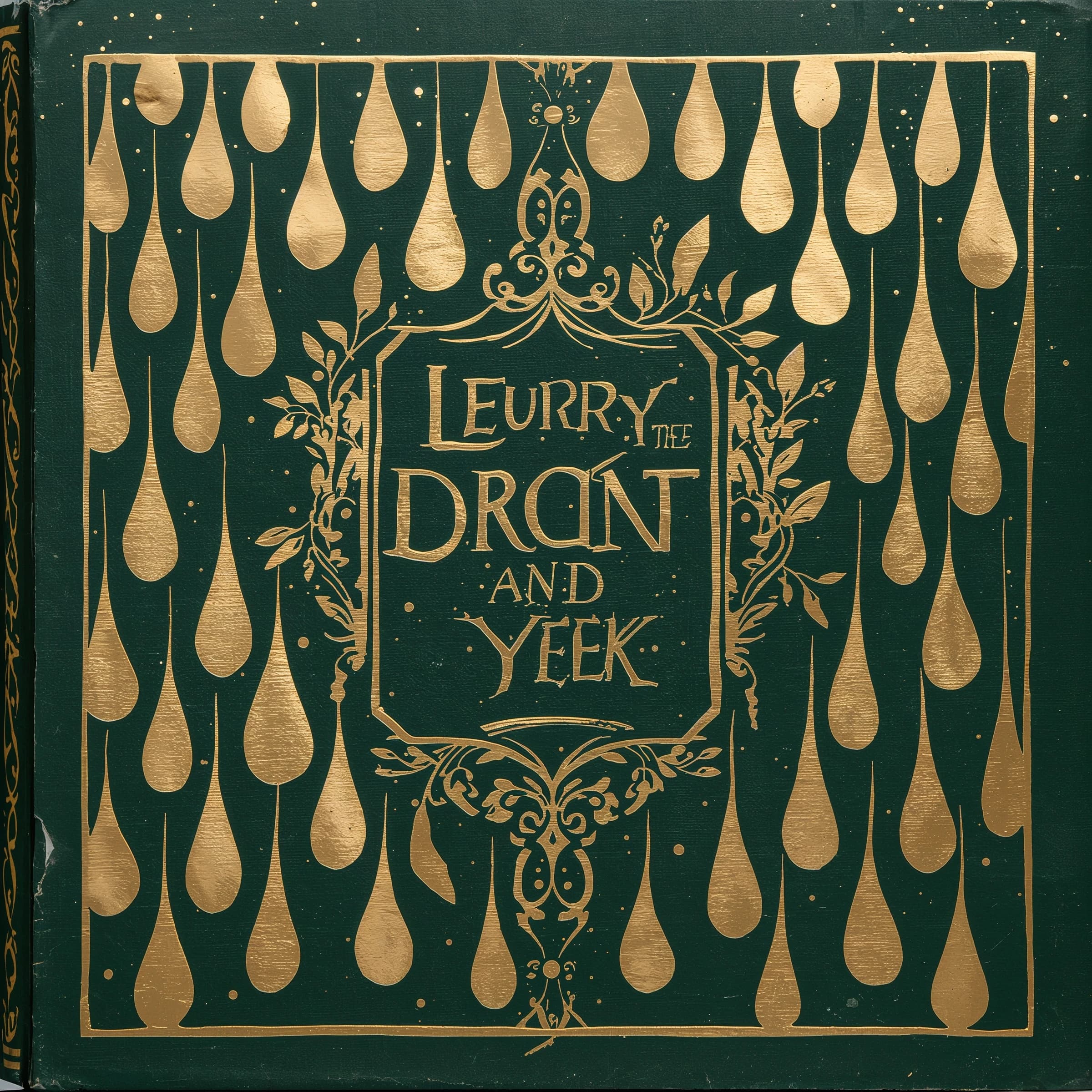 Illustrate a book cover with gold foil drop caps.