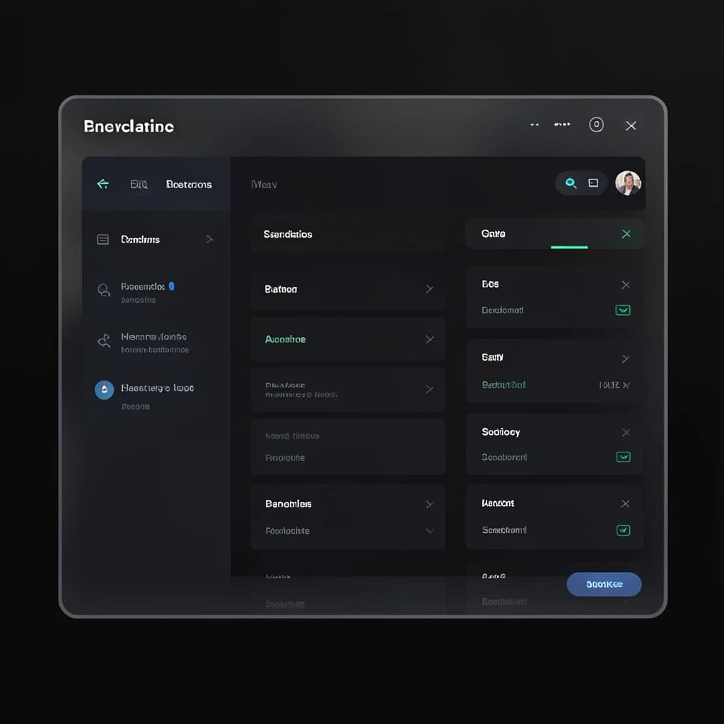Dark mode banking dashboard with glassmorphism.