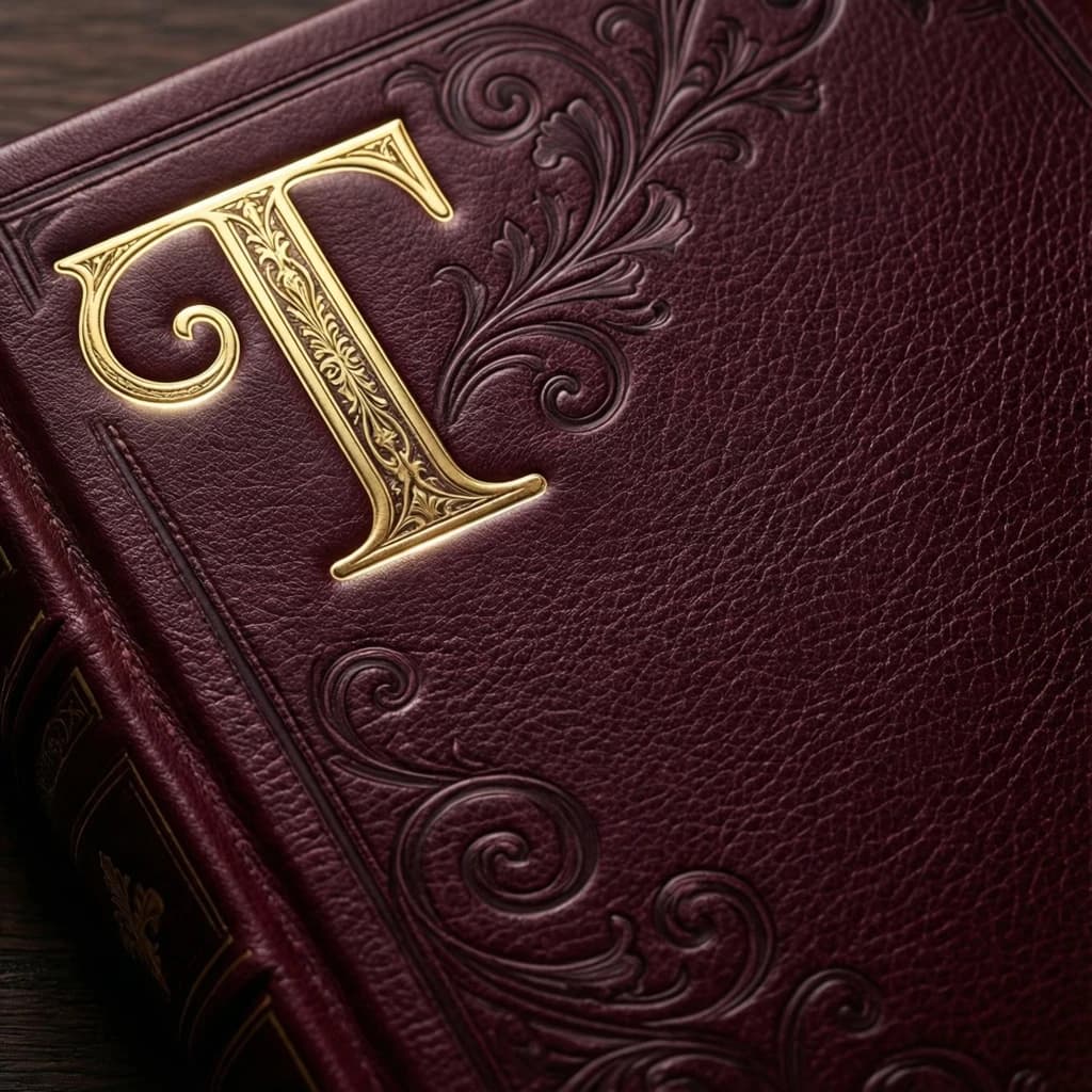 Illustrate a book cover with gold foil drop caps.