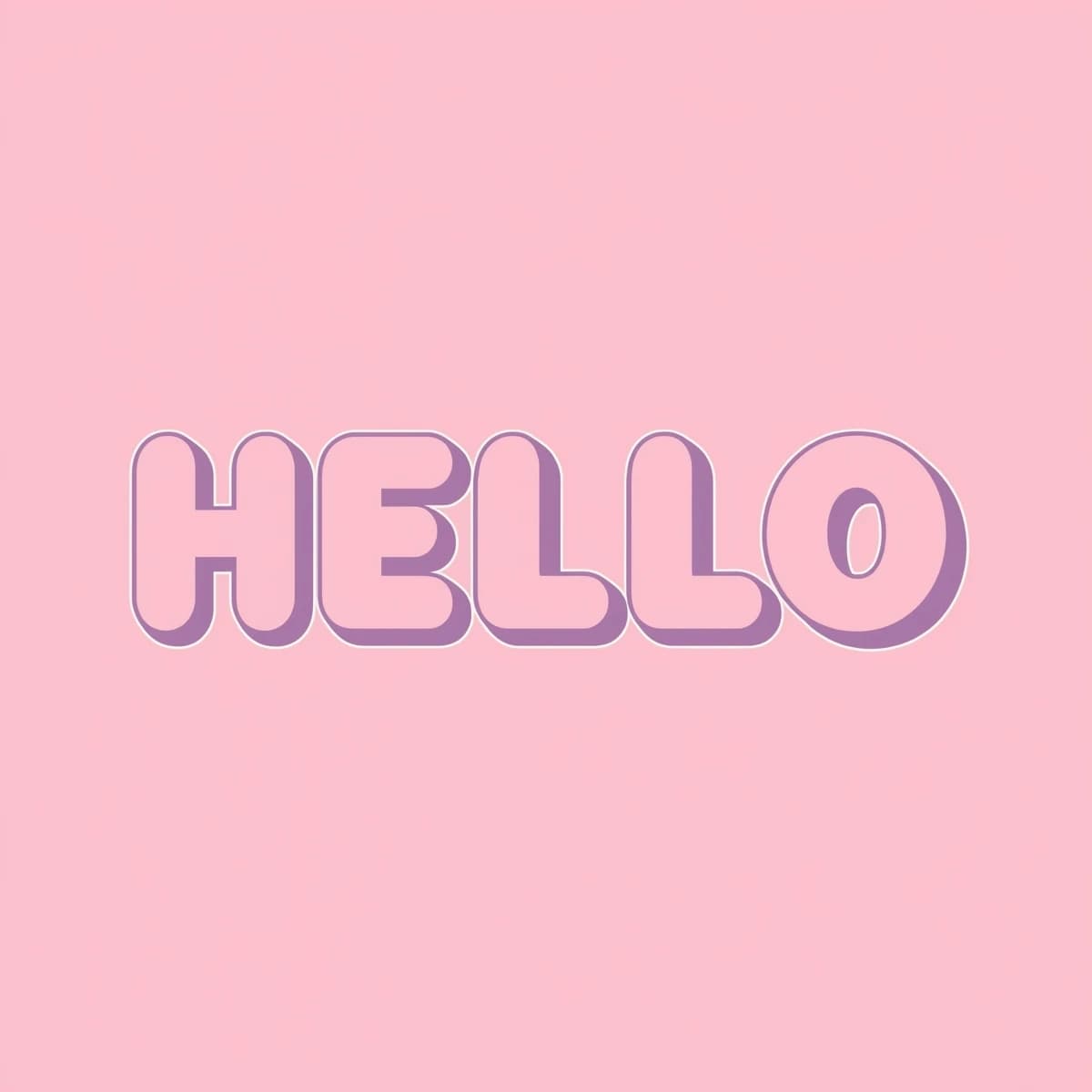 Make a bold bubble-letter poster that says HELLO, pastel palette, thick outline.