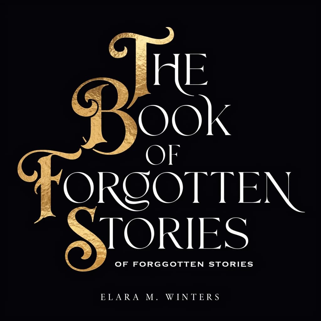 Illustrate a book cover with gold foil drop caps.