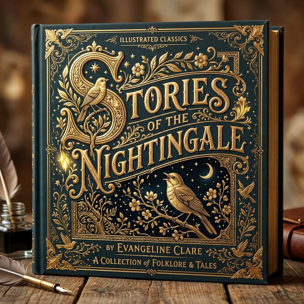 Illustrate a book cover with gold foil drop caps.