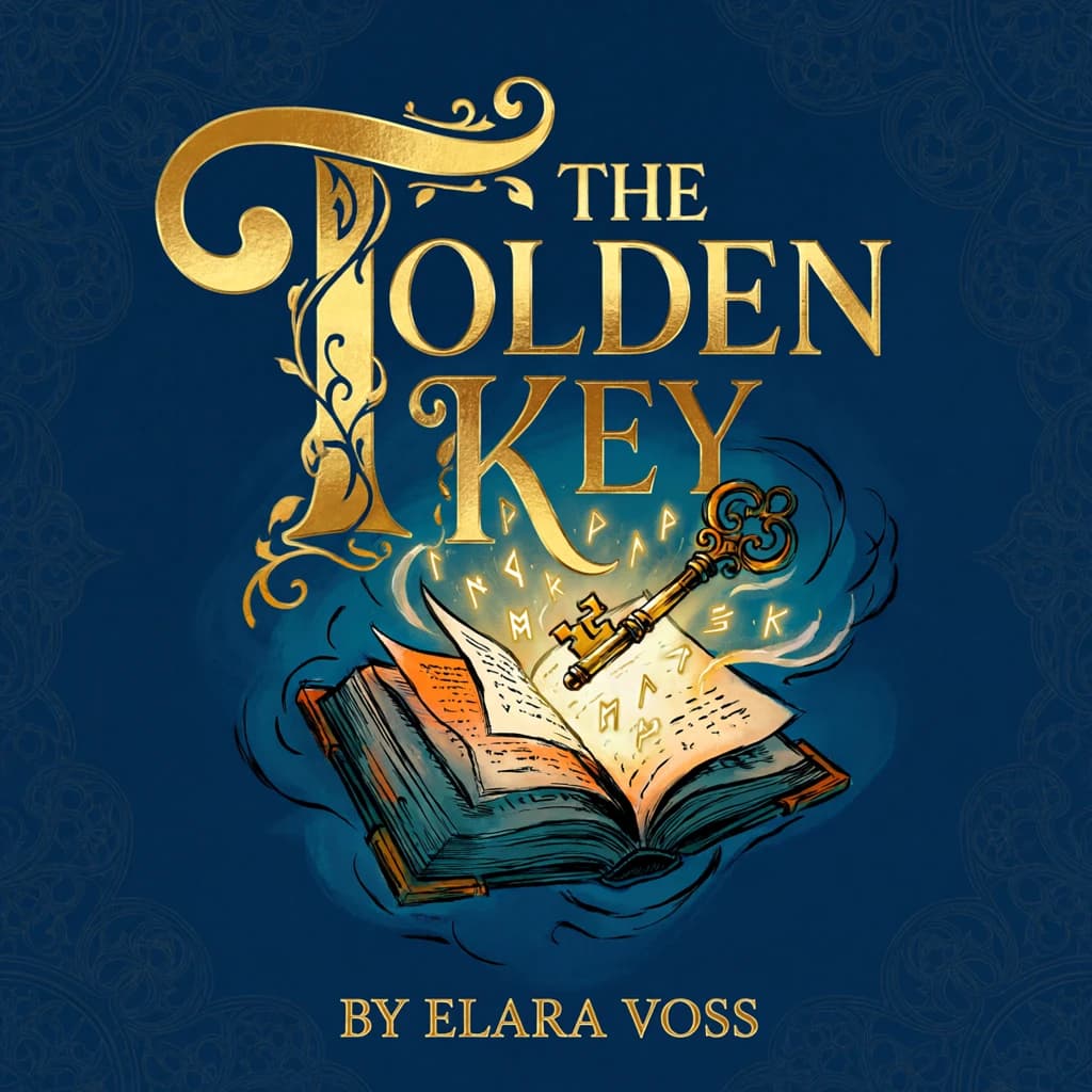 Illustrate a book cover with gold foil drop caps.