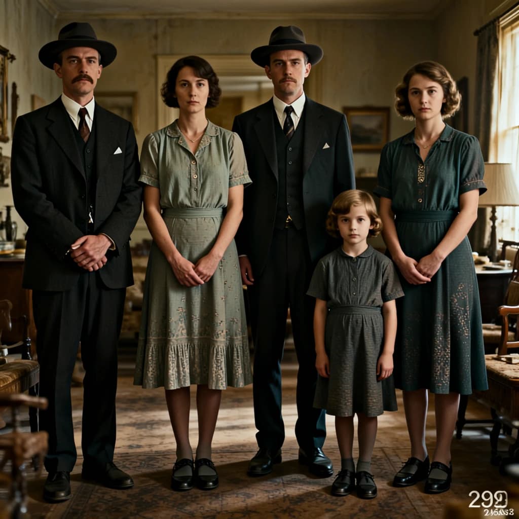 Everybody holds still and nobody smiles for the family portrait. It's 1928 in Kansas