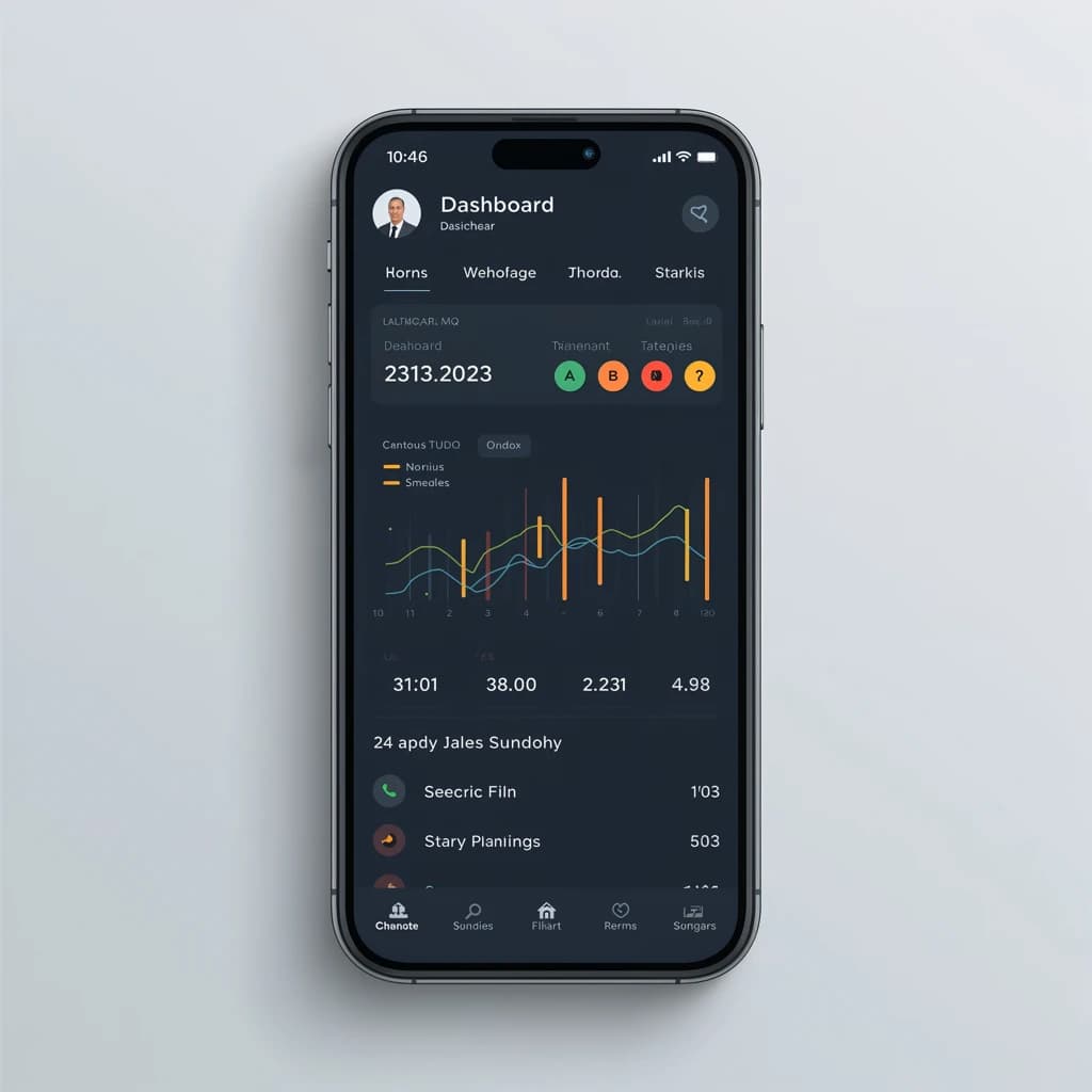 Playful mobile app dashboard, thick outlines, flat colors, friendly microcopy.