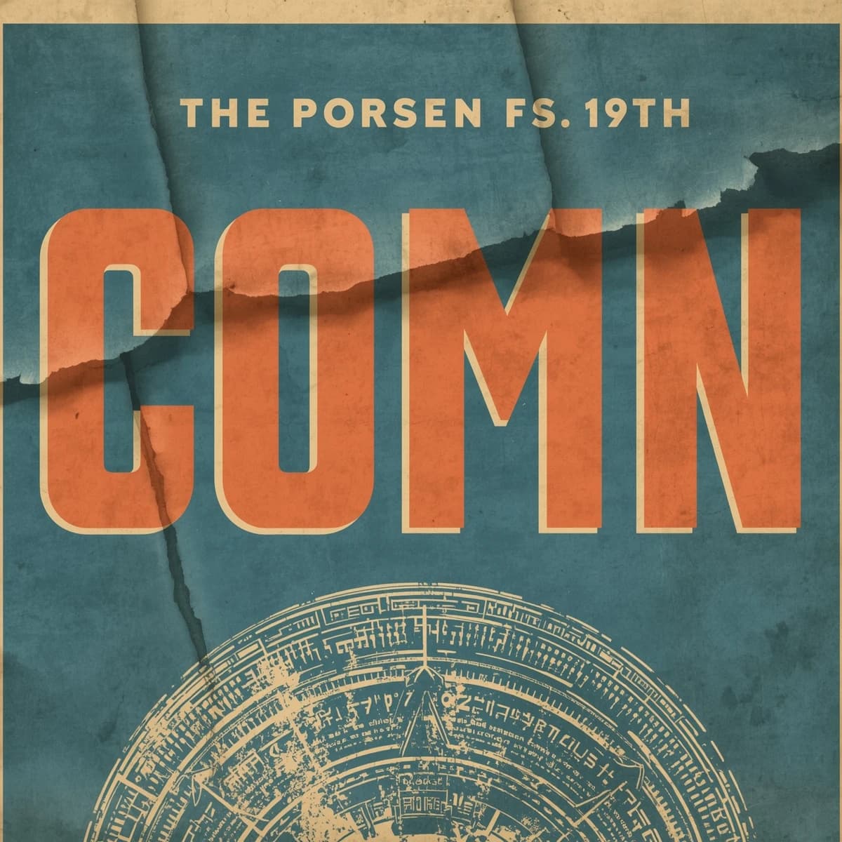 Make a 1960s concert poster featuring bold wood type, misaligned ink, creases.