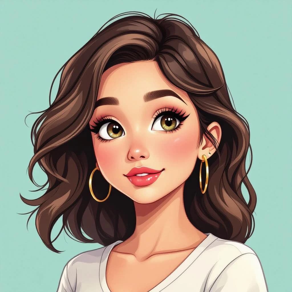 Show a cel-shaded portrait of an adult woman, big eyes, soft rim light.