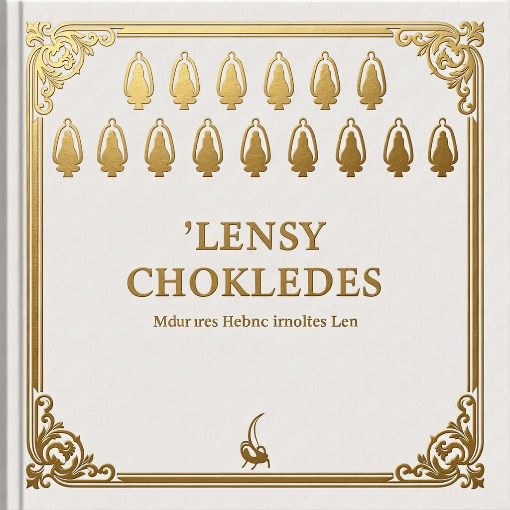 Illustrate a book cover with gold foil drop caps.