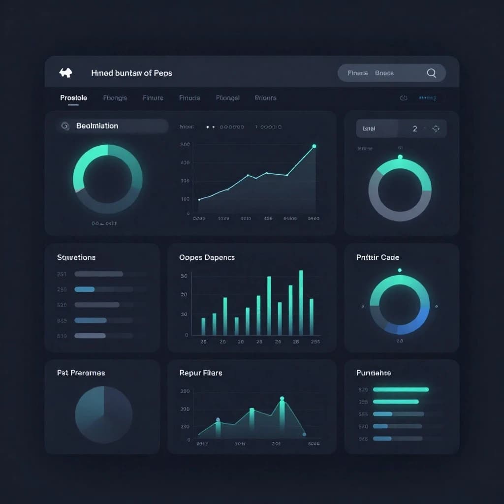 Make a dark mode finance dashboard with charts, glassmorphism, soft neon glow.
