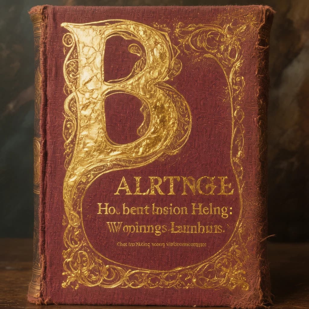 Illustrate a book cover with gold foil drop caps.