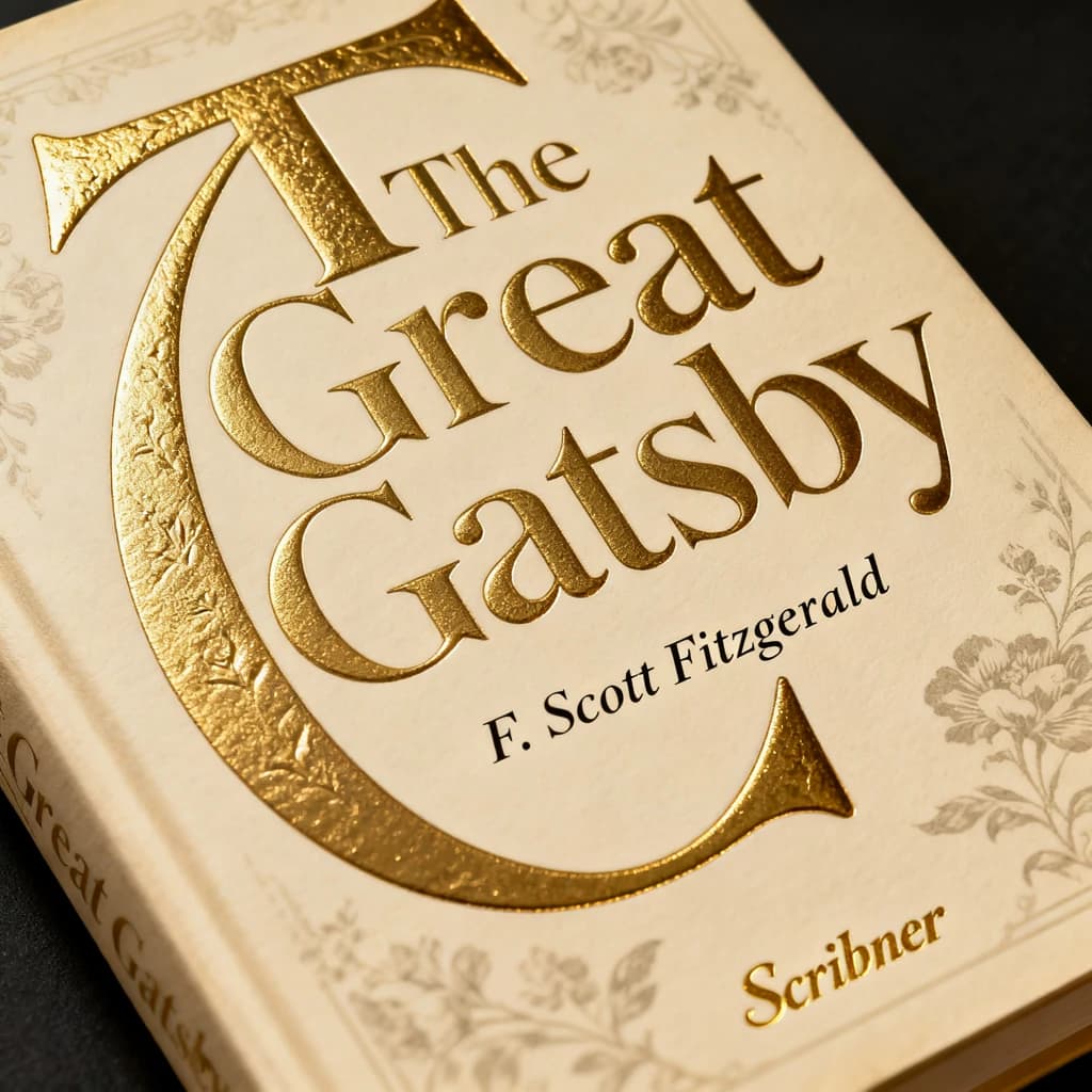 Illustrate a book cover with gold foil drop caps.