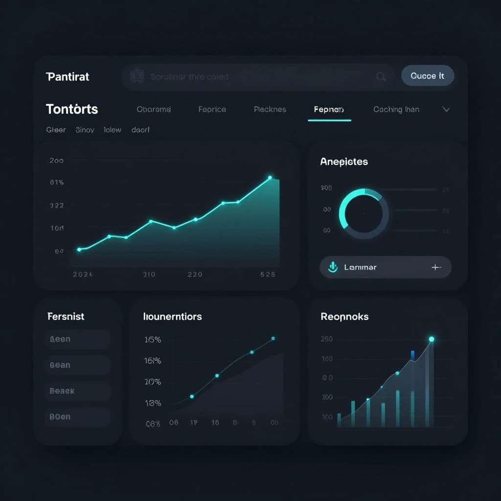 Make a dark mode finance dashboard with charts, glassmorphism, soft neon glow.