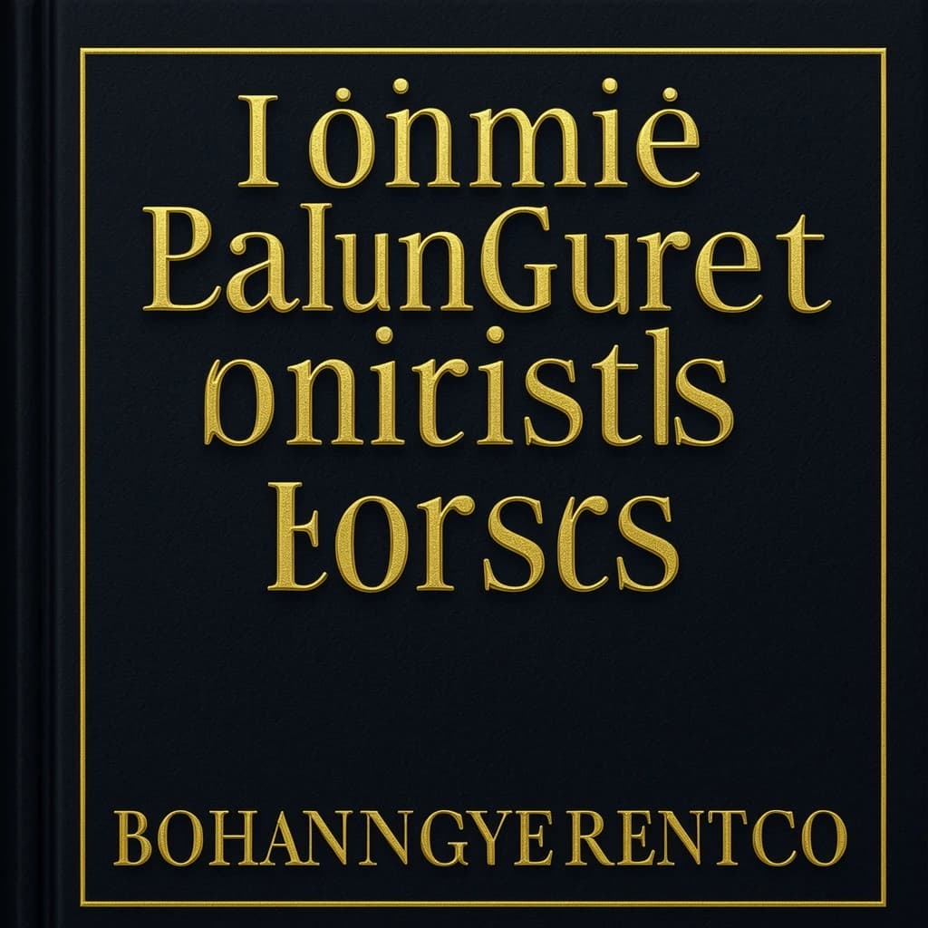 Illustrate a book cover with gold foil drop caps.