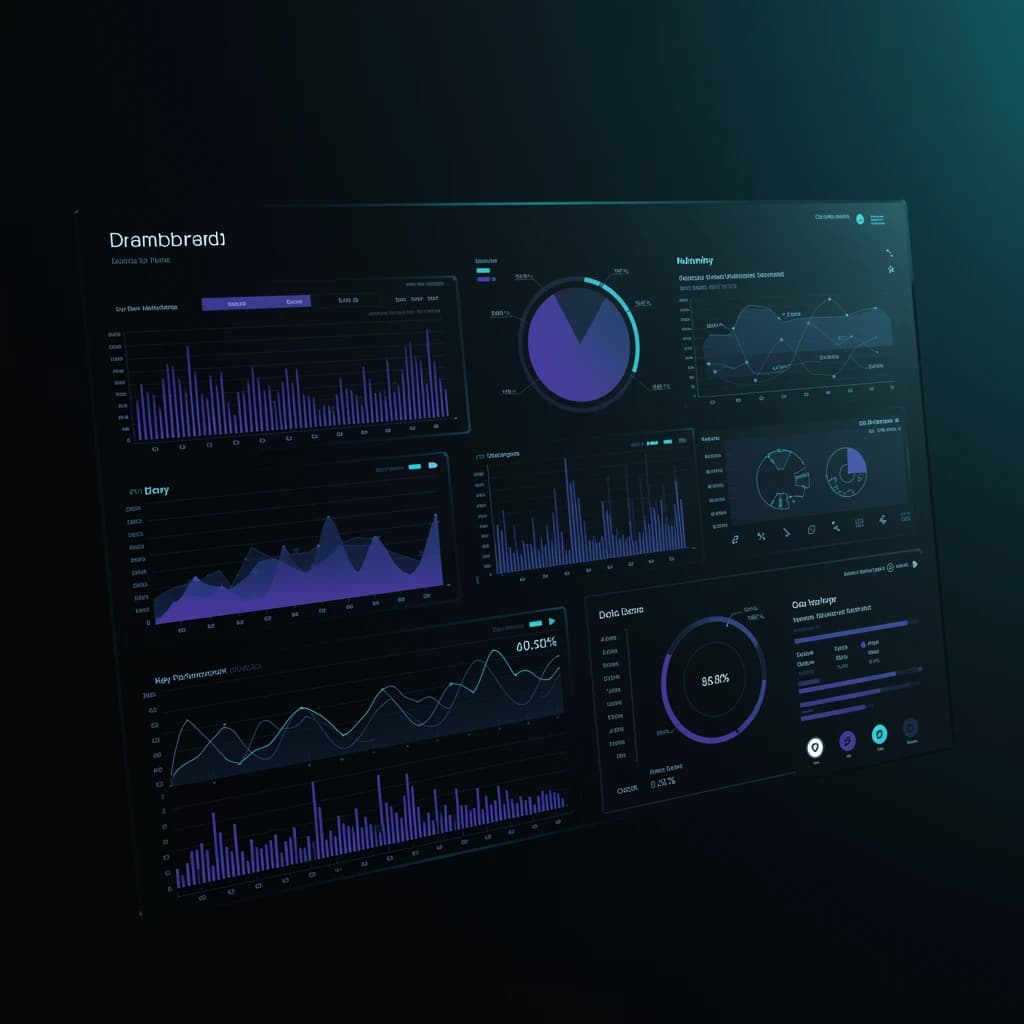 Make a dark mode finance dashboard with charts, glassmorphism, soft neon glow.