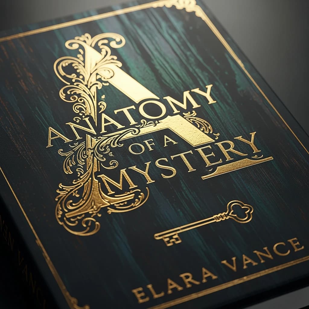 Illustrate a book cover with gold foil drop caps.