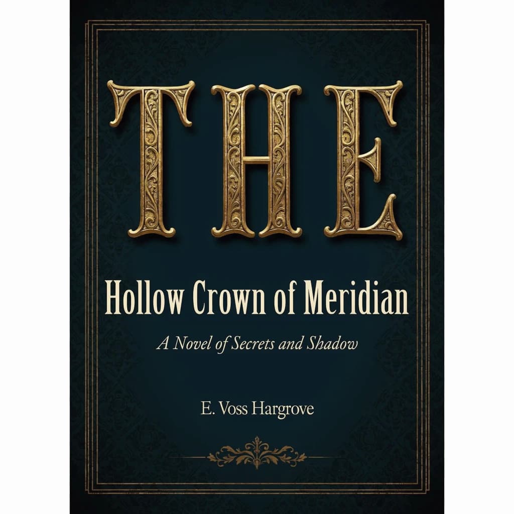 Illustrate a book cover with gold foil drop caps.