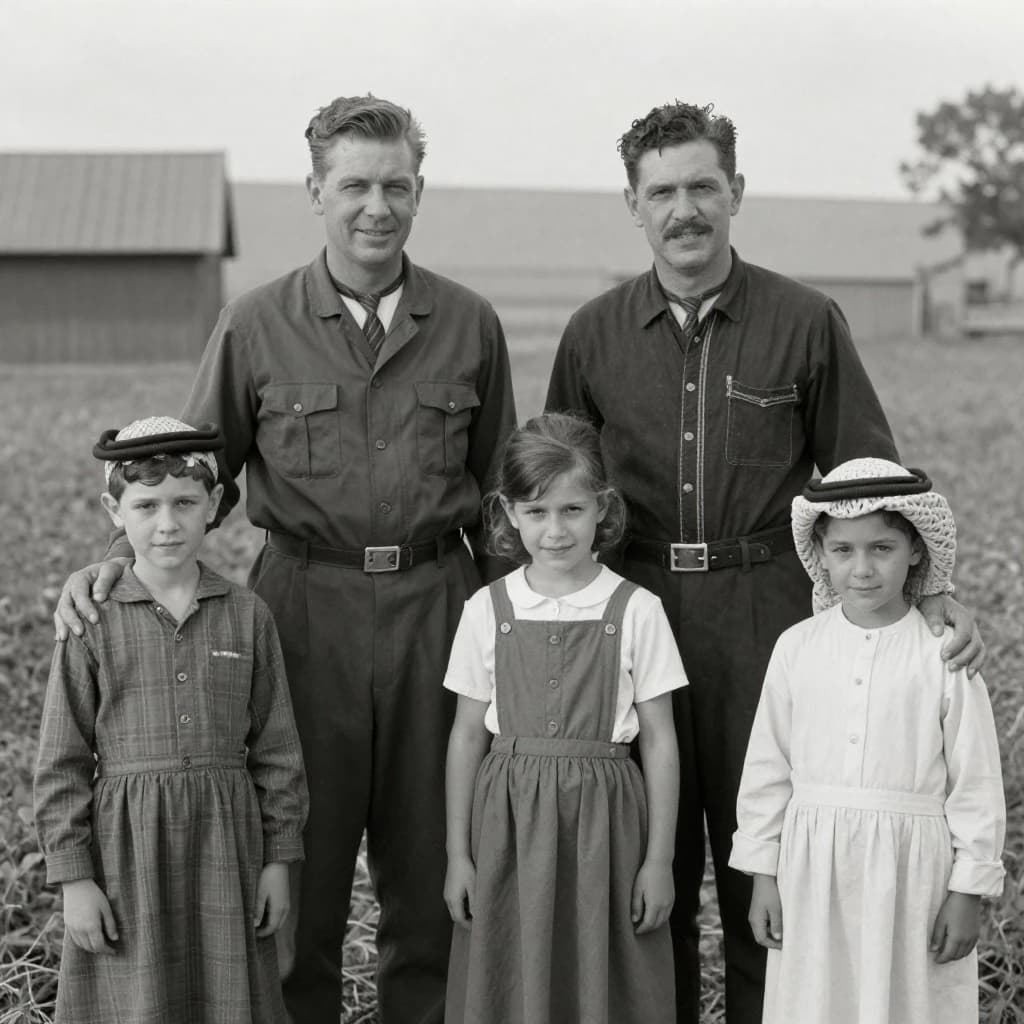 Everybody holds still and nobody smiles for the family portrait. It's 1928 in Kansas