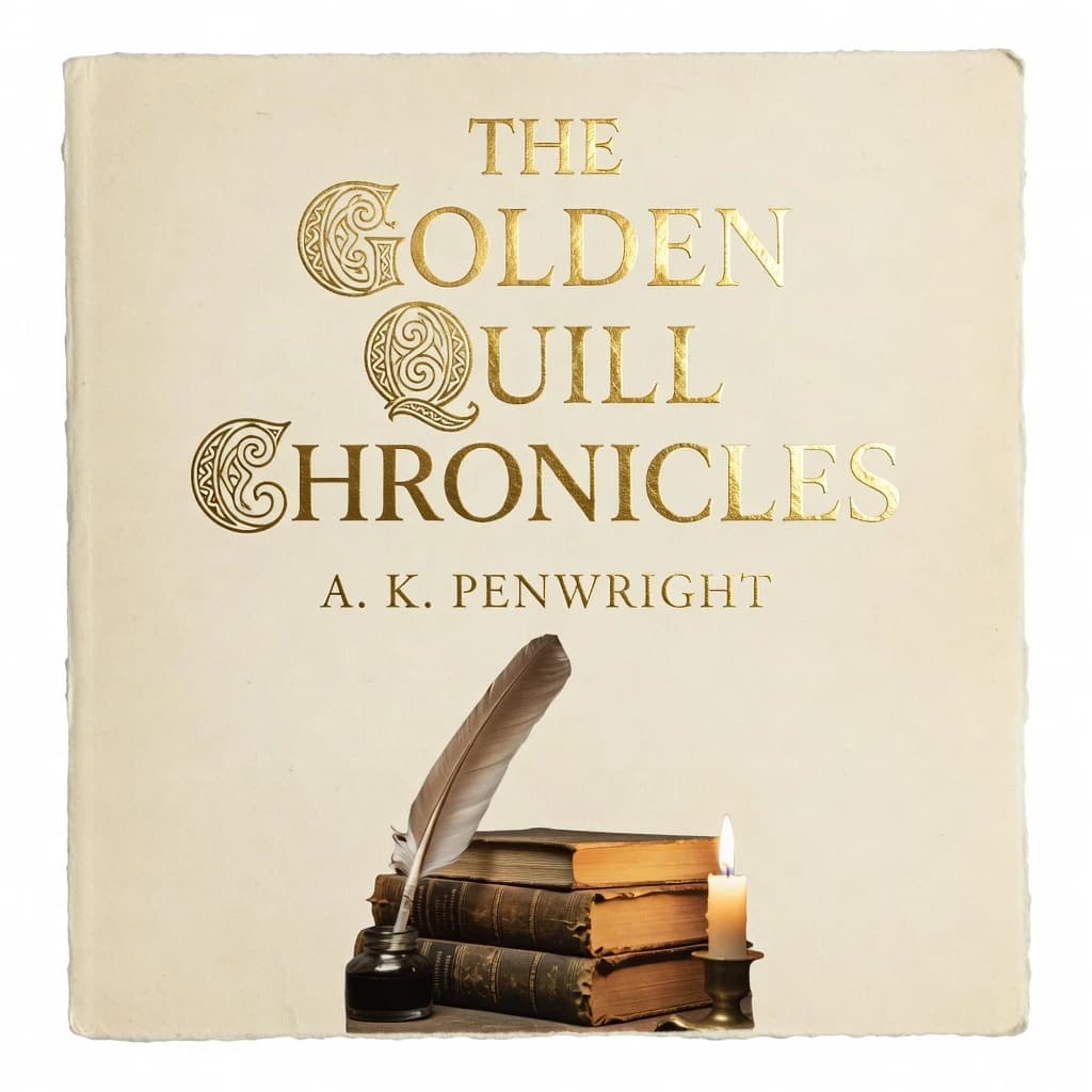 Illustrate a book cover with gold foil drop caps.