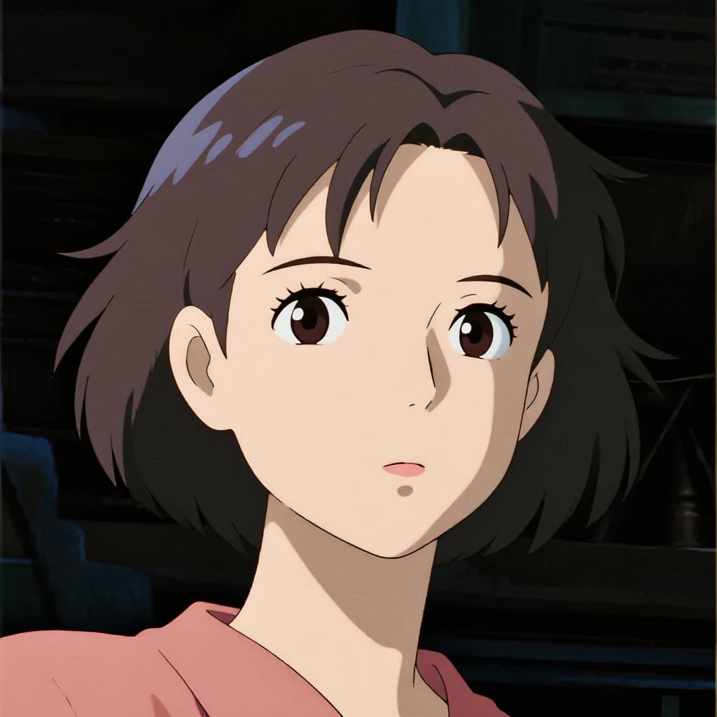 Show a cel-shaded portrait of an adult woman, big eyes, soft rim light.