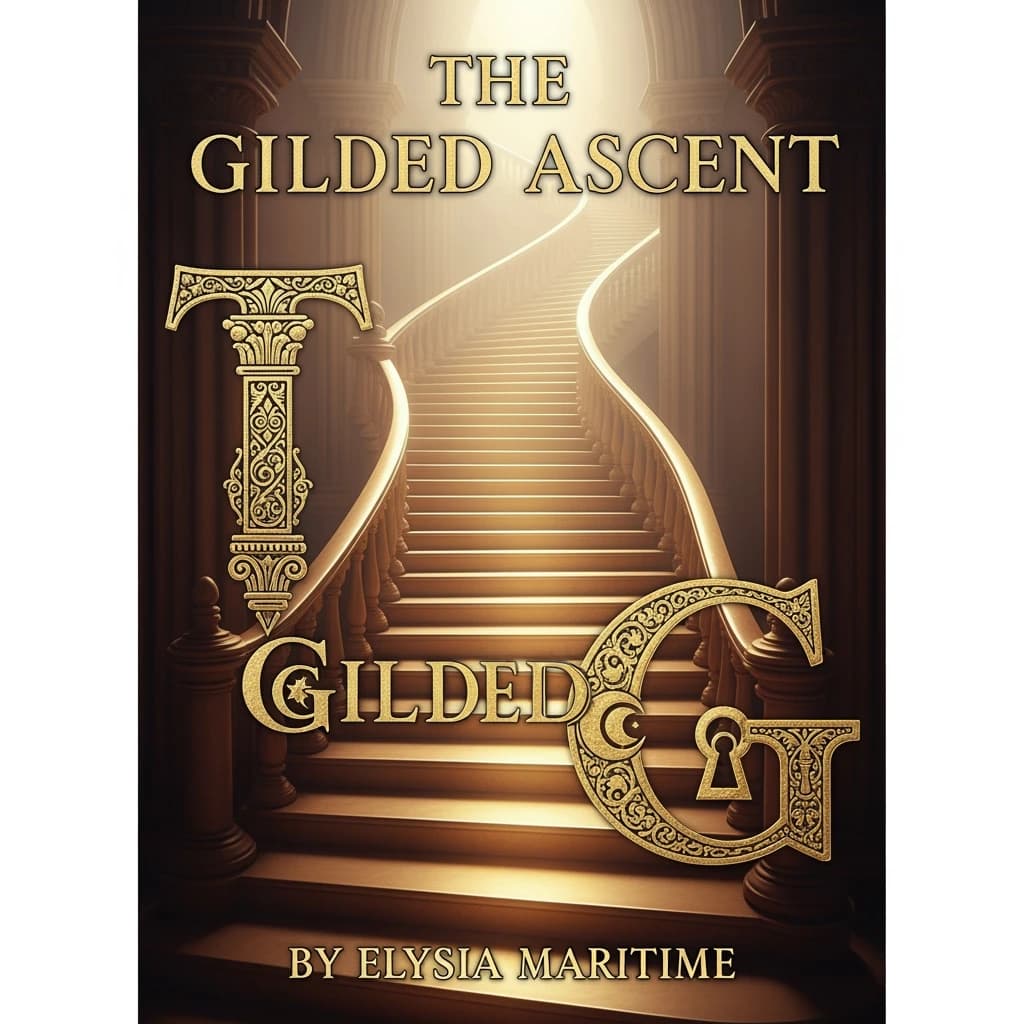 Illustrate a book cover with gold foil drop caps.