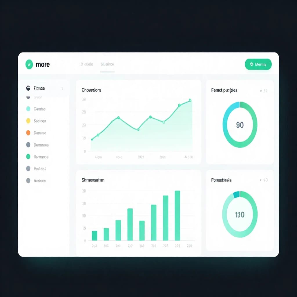 Make a dark mode finance dashboard with charts, glassmorphism, soft neon glow.