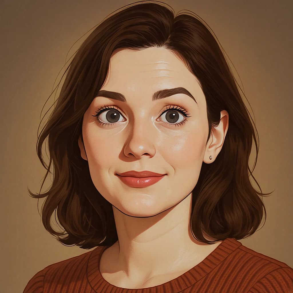Show a cel-shaded portrait of an adult woman, big eyes, soft rim light.